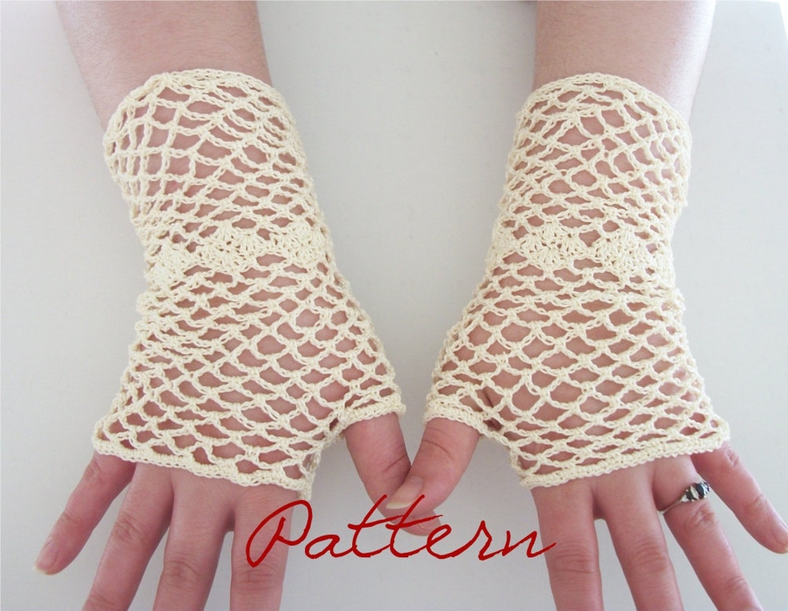 PDF Crochet Pattern Bridal Fingerless Gloves With Etsy