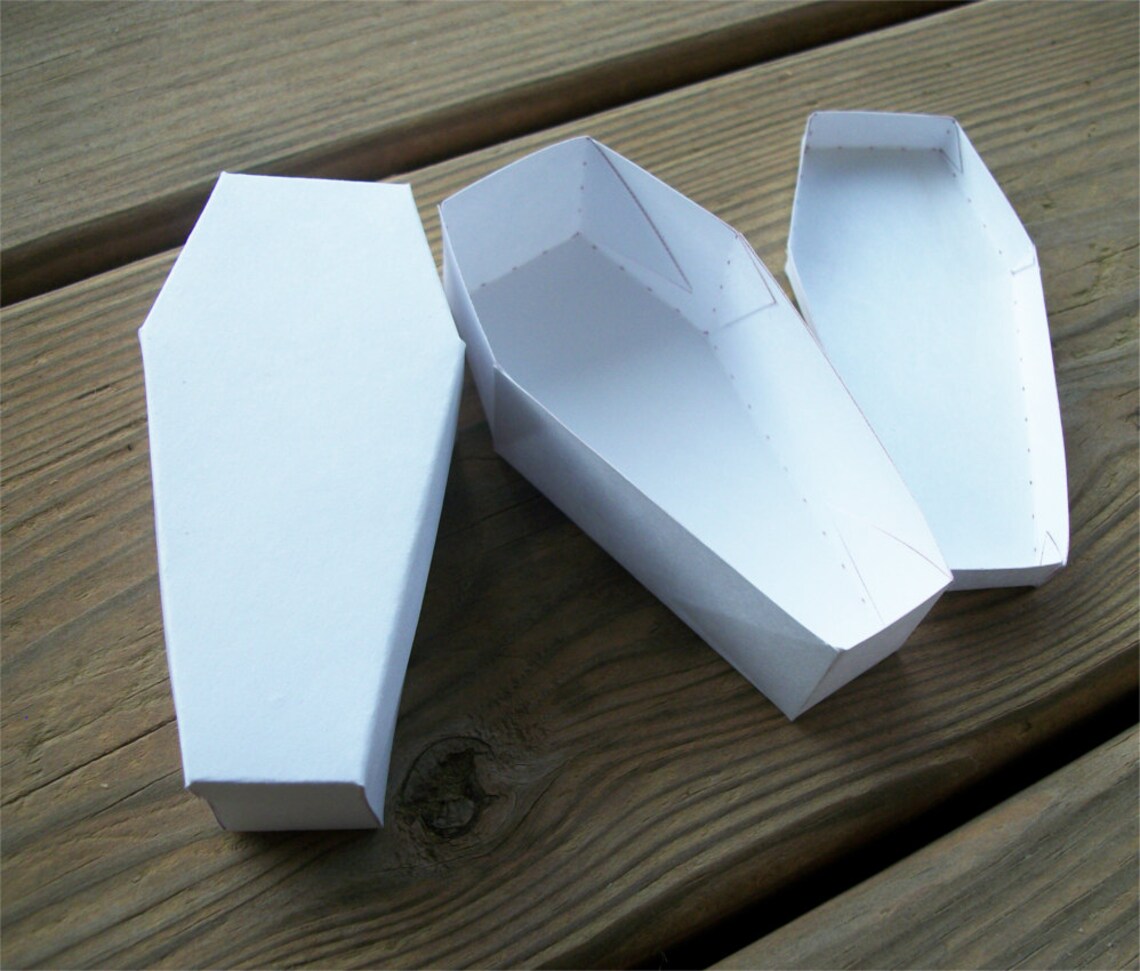 Printable Coffin Halloween Favor Box Blank Template Halloween Etsy