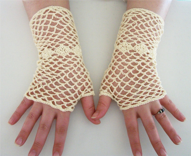 PDF Crochet Pattern Bridal Fingerless Gloves With Etsy