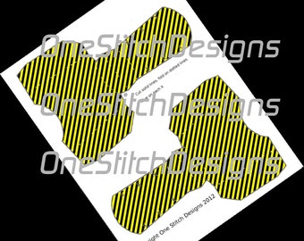Printable Black and Yellow Stripes French Fry Carton Favor Gift Box Bumblebee Construction All Occasion