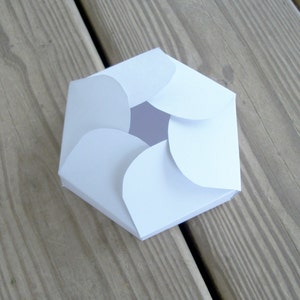 Printable Gift Box Hexagon Petals Wedding Favor Box Template Digital