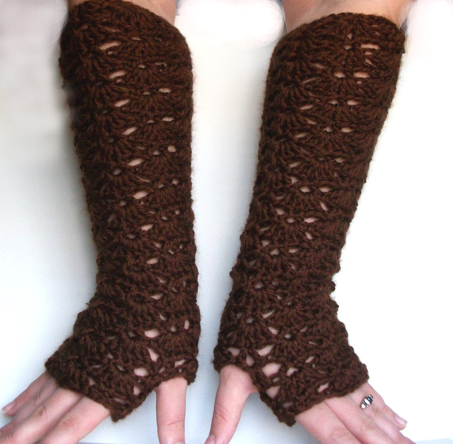 PDF Crochet Pattern Elbow Length Lace Fingerless Gloves Long Etsy