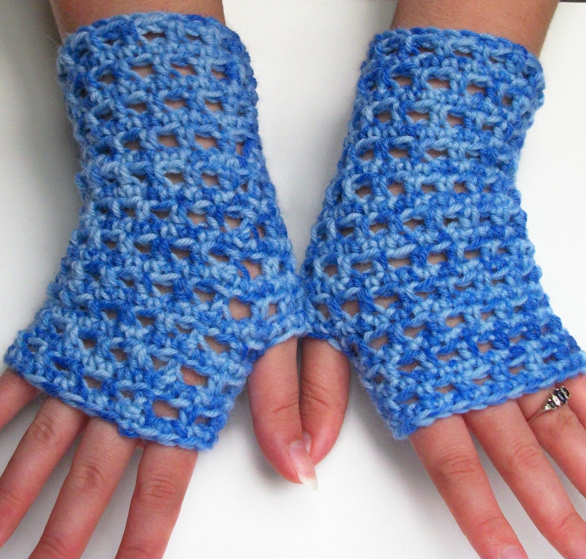 Lace Fingerless Gloves Crochet Pattern Wrist Warmers Etsy