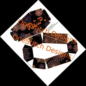 Coffin Box Printable Halloween Favor Box Spiderwebs RIP Goth Decor Black and Orange DIY Gift