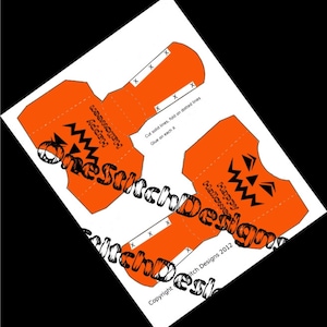 DIY Happy Halloween Printable Jack O Lantern French Fry Carton Favor Gift Box Orange and Black