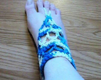 PDF Pattern: Triangle Lace Handflower or Barefoot Sandal Crochet Pattern Instant Download