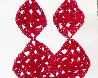 Crochet Pattern: Granny Diamond Dangle Earrings