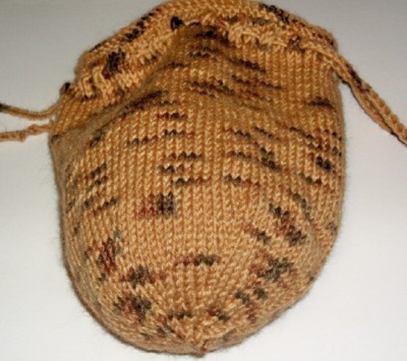 Knitting Pattern PDF: Round Knitted Drawstring Bag ...