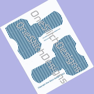 Printable Blue Stripes French Fry Carton Favor Gift Box All Occasion