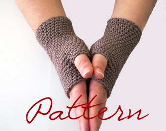 Crochet Pattern Fingerless Gloves PDF Crochet Pattern: One Stitch Solid Fingerless Gloves Wrist Warmers