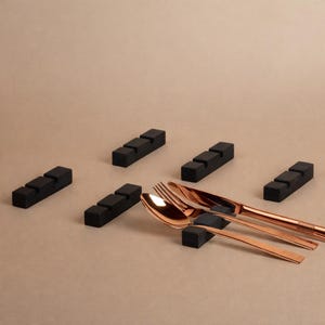 Reposacucharas de mármol – Soporte de cocina de piedra negra