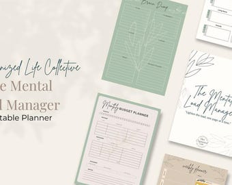 The Mental Load Manager | Printable Planner for Moms | Daily Organizer for Overwhelm & Stress Relief | Mental Health Productivity Planner