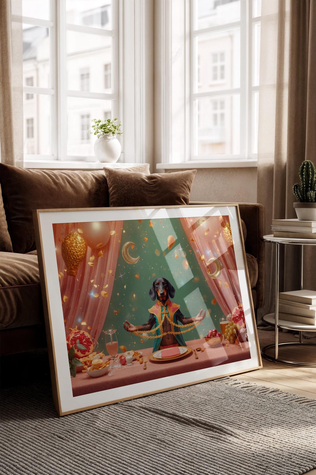 AI Printable Dachshund Holiday Wall Art - Mystic Feast Dog Humor Print ...