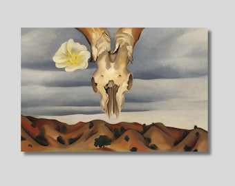 Georgia O'keeffe, Ram's Head, White Hollyhock Hills , Canvas Art Print