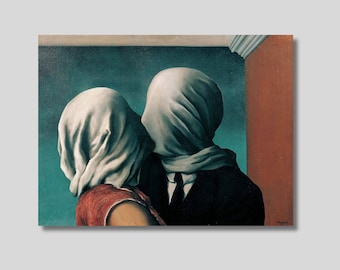 Rene Magritte : The Lovers II - Canvas Art Print