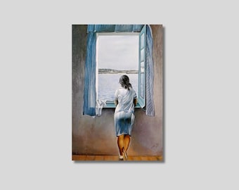 サルバドール・ダリ「窓辺の若い女性」1925年 美術館品質の手描き油絵