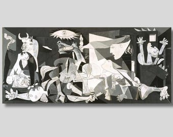 パブロ・ピカソ、ゲルニカ 1937年、リネンキャンバスの油絵複製