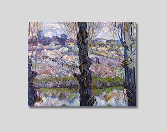Vincent van Gogh: Ansicht von Arles, blühende Obstgärten - Kunstdruck auf Leinwand