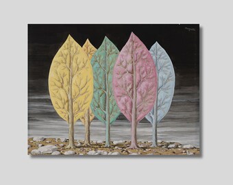 Rene Magritte: 'L'incendie' - canvaskunstdruk