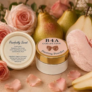 Scented Body Powder, Pearfectly Sweet Dusting with Organic Cornstarch