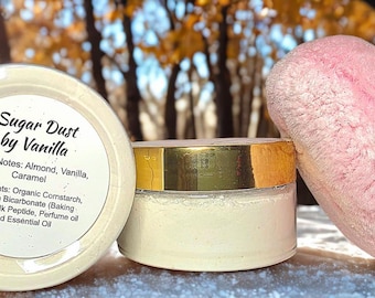 Sugar Dust by Vanilla Luxury Scented Dusting Powder, Handmade Body Powder for Women, Moisture Absorbing Powder, Chafing Relief