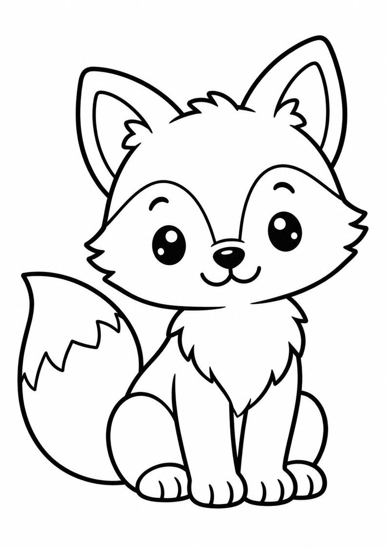 30 Easy Cute Animal Coloring Pages for Kids, Toddler Coloring Book