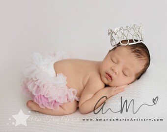 Baby Crown headband, silver crown, princess crown, rhinestone crown, infant crown headband, newborn crown headband, photo prop, infant tiara