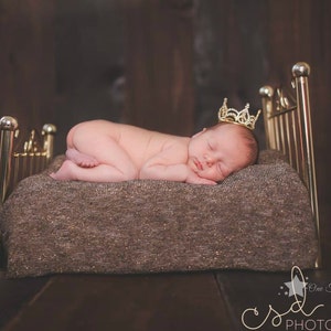 Baby Crown headband, gold crown, princess crown, rhinestone crown, infant crown headband, newborn crown headband, photo prop, infant tiara image 5