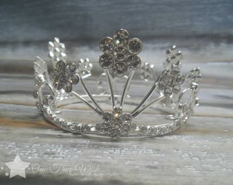 Baby Crown headband, silver crown, princess crown, rhinestone crown, infant crown headband, newborn crown headband, photo prop, infant tiara