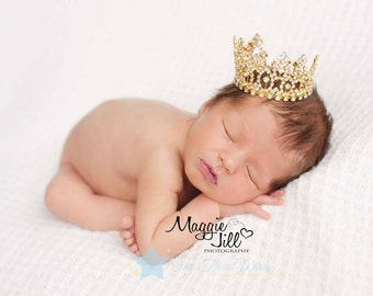 Princess crown, gold crown, baby tiara, infant tiara, tiara headband, princess tiara, crown, tiara, baby crown headband, flower girl tiara