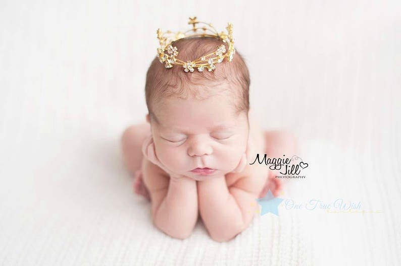 baby gold crown headband