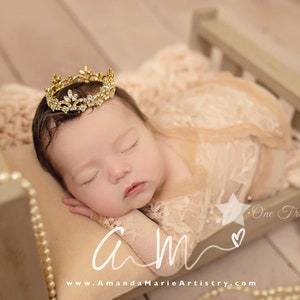 Prince and Princess, gold crown, princess crown, prince crown, first birthday crown, baby crown headband, baby tiara, infant tiara, tiara image 2