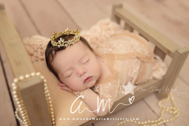 Prince and Princess, gold crown, princess crown, prince crown, first birthday crown, baby crown headband, baby tiara, infant tiara, tiara image 2