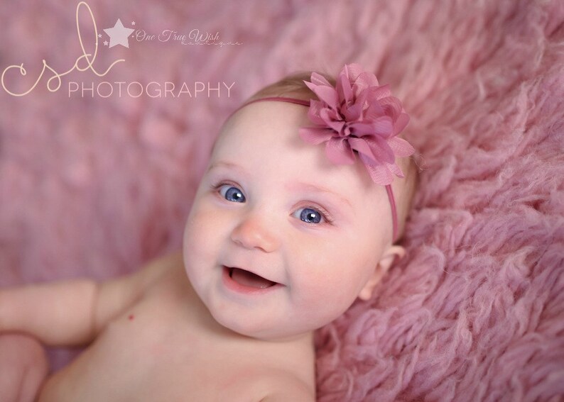 Green baby headband mini flower headband baby headband girl headband infant headband newborn headband hair clip elastic headband