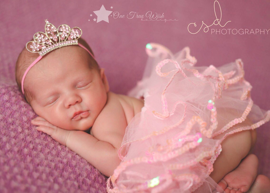 Rose Bebe Diademe Couronne Bandeau Elastique Argent Etsy