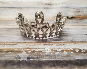 Baby Crown headband, silver crown, princess crown, rhinestone crown, infant crown headband, newborn crown headband, photo prop, infant tiara