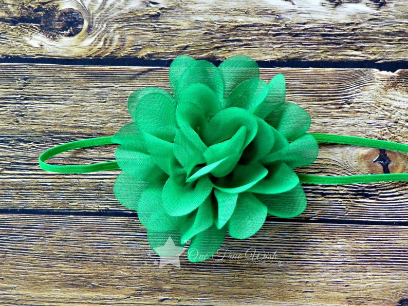 Green baby headband mini flower headband baby headband girl headband infant headband newborn headband hair clip elastic headband