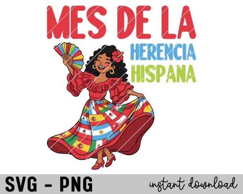 Mes De La Herencia Hispana SVG PNG Hispanic Heritage Month Latin ...