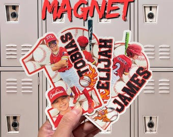 Personalized Baseball Photo Magnet | Custom Player Keepsake, Sports Gift