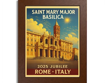 Saint Mary Major Basilica | Framed Poster Print | Vintage Travel Poster | Catholic Gifts
