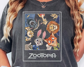 Disney Zootopia 2 All Characters Kids Shirts, Disneyland Zootopia Group Shirt, Disneyworld Vacation Face Inspired shirts,Kids comfort color