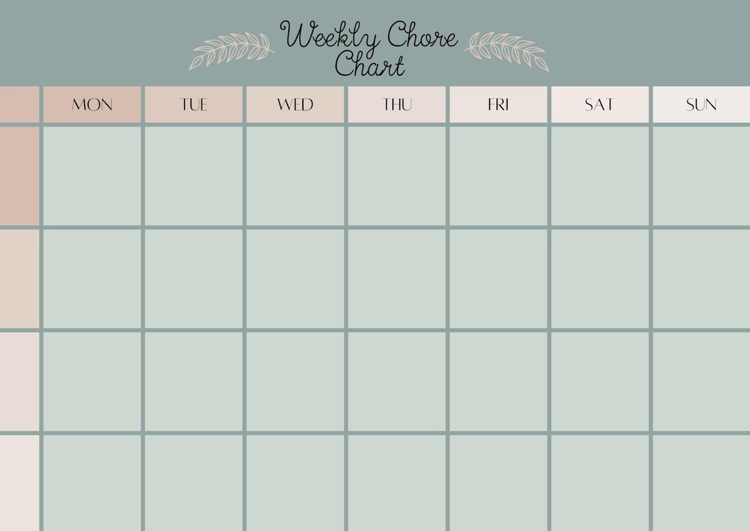 PRINTABLE Weekly Chore Chart [PLN11] - Etsy