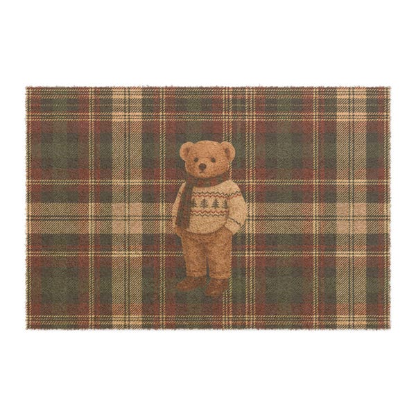 Ralph Lauren inspired Christmas plaid Doormat