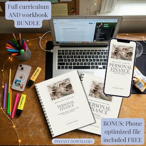 Personal finance bundle homeschool elective and workbook digital download teen finance elective transcript proof of work financial literacy