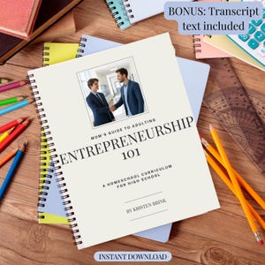 Teen entrepreneur homeschool curriculum business elective high school student startup guide teen business course pdf printable elective
