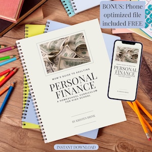 Personal Finance Curriculum Homeschool Teen Elective Semester Course High School Financial Literacy Money Management Budgeting Transcript