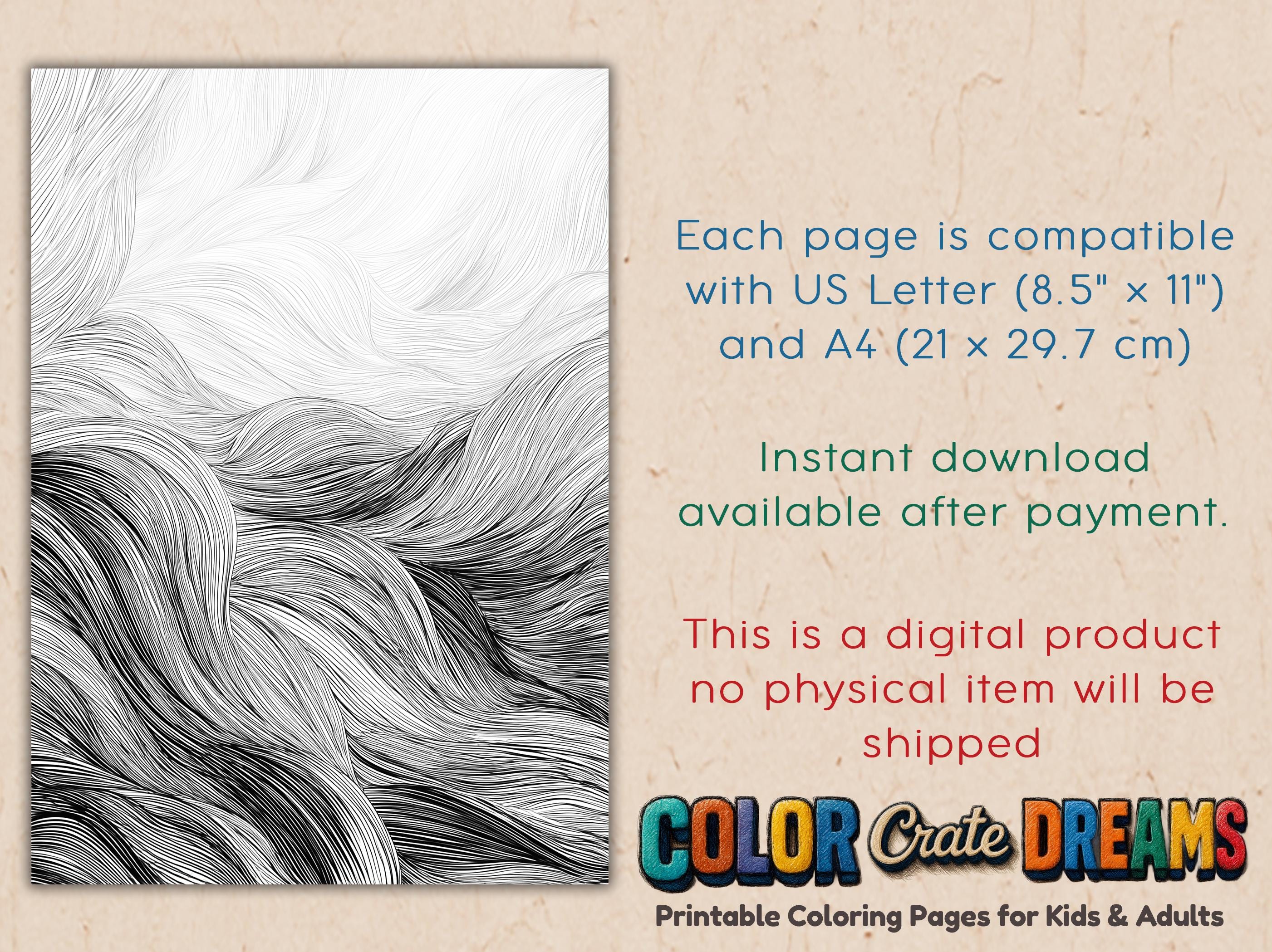 Mindflow Coloring Pages | Abstract Line Art & Minimalist Waves | 10 ...