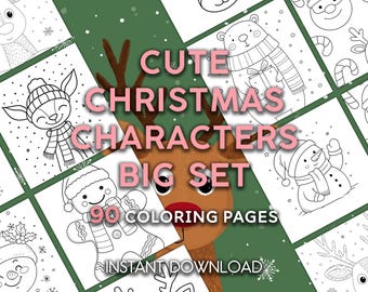 Mega Conjunto de Páginas para Colorir de Natal para Crianças | 90 PDFs Imprimíveis com Temas de Natal e Inverno