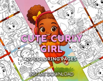 20 Black Girl Coloring Pages | Girly Daily Life Coloring Book | Kids Printable PDF