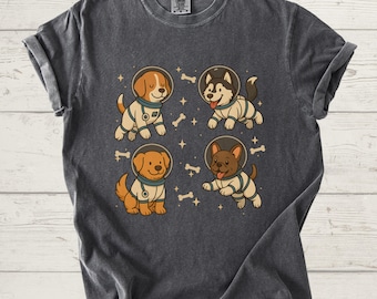 Funny Dog Mom Gift, Astronaut Dogs T-Shirt, Space Dog Graphic Tee, Cute Dog Lover Shirt, Funny Space Puppy Top, Gift For Dog Mom